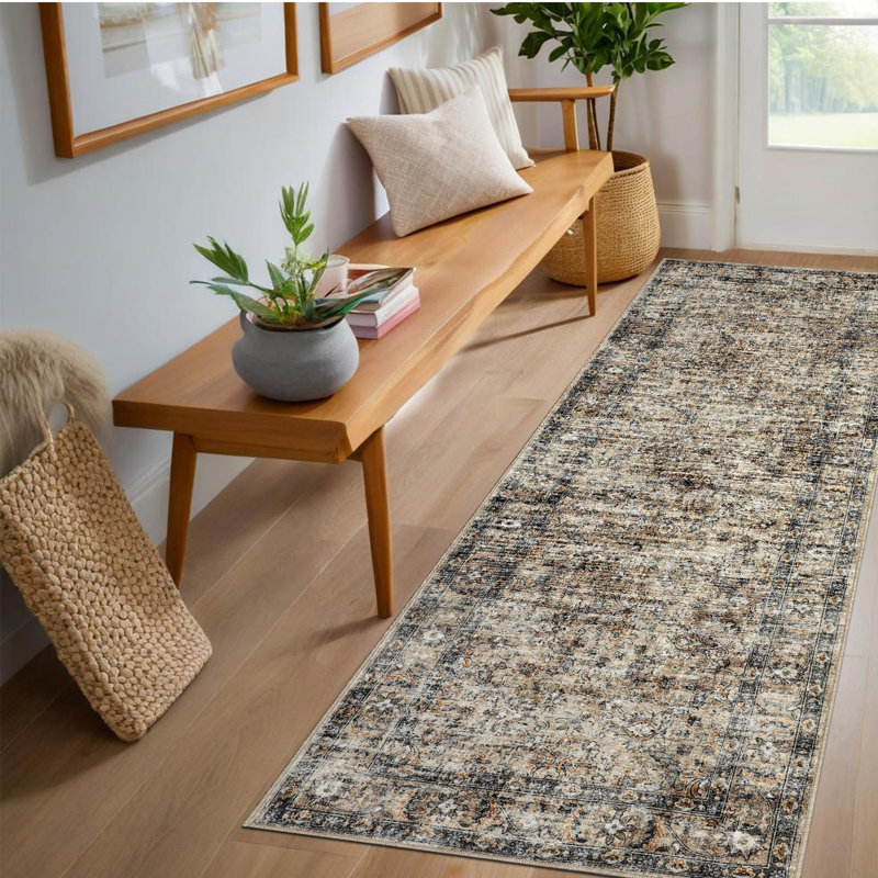Abstract Area Rug, Rectangle 160 x 230 cm, Brown