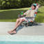 Chaise de plage en aluminium avec revêtement en polyester 600D et dossier inclinable à cinq positions pour une utilisation à l'extérieur