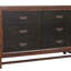 Commode à six tiroirs, aucun assemblage requis, finition à deux tons (commode