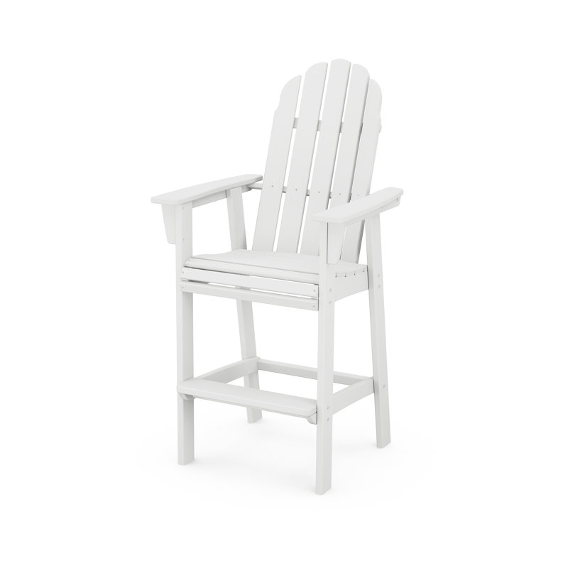 POLYWOOD Vineyard Curveback Adirondack Bar Chair, 29.38", White
