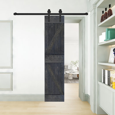 K Style Solid Wood Sliding Barn Door Without Hardware Kit (Door Slab Only) - Assembly Needed