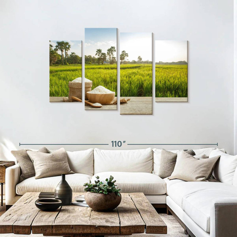 Harnek Uncooked Rice Against Field, 48" H x 75" W