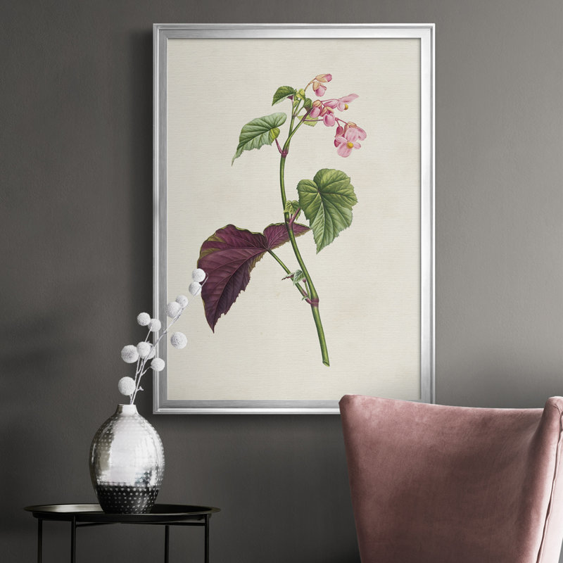 «Pretty Pink Botanicals VI», toile encadrée de qualité supérieure - prête à être accrochée, Argent