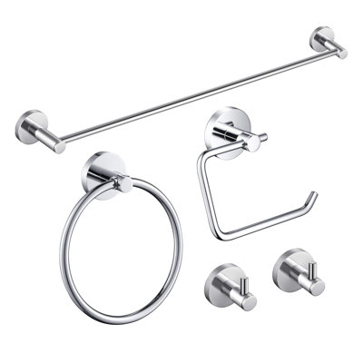 Circular 5 - Piece Bathroom Hardware Set