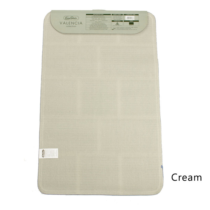 Abibail Non-Slip Bath Rug, Cream