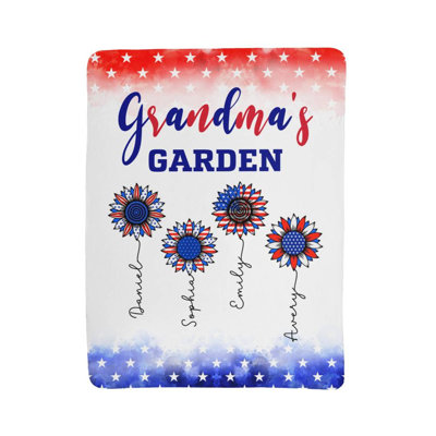 Couverture sherpa personnalisée avec noms de grand-mère