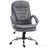 High Back Home Office Chair Executive Computer Chair With Adjustable Height, Upholstered Thick Padding Headrest And Armrest - Grey