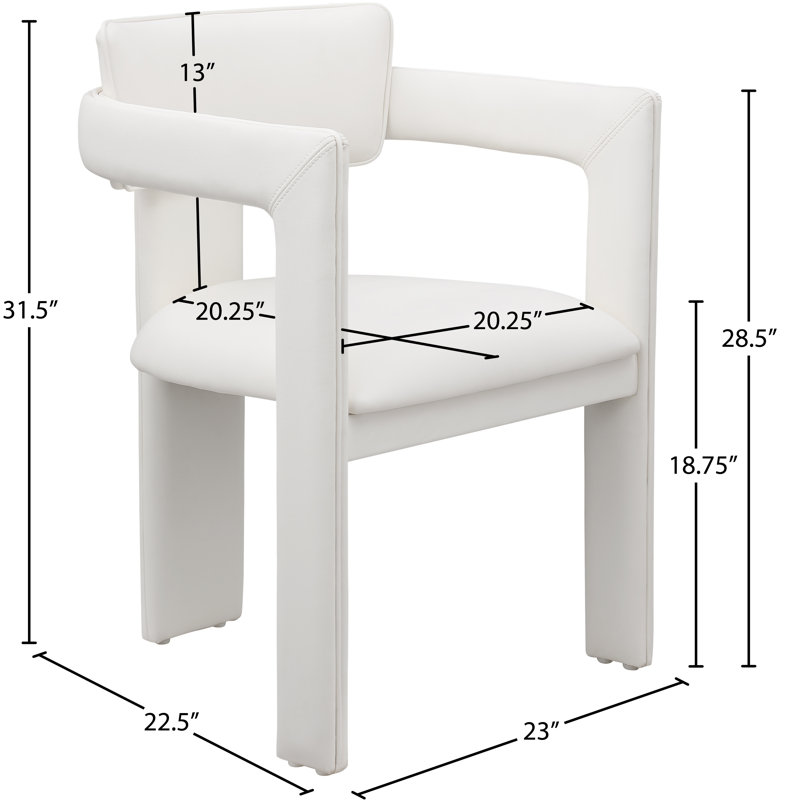 Chaise en cuir Exilda, Cuir crème végétalien