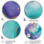 Turquoise et mauve liquide Art II - Art abstrait rond en métal-109589009