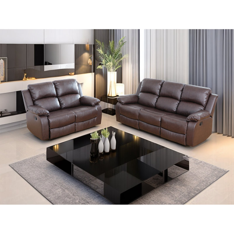 Kerstan Recliner, Brown Faux Leather