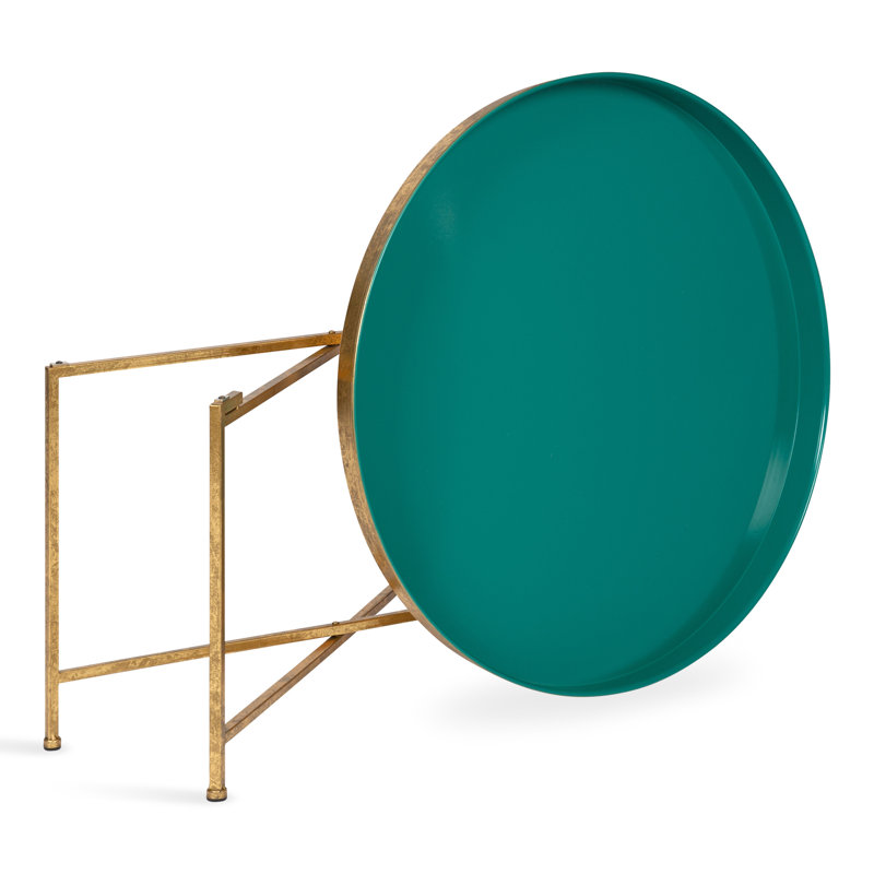 Dina Lift Top Cross Legs Coffee Table, Gold, Teal