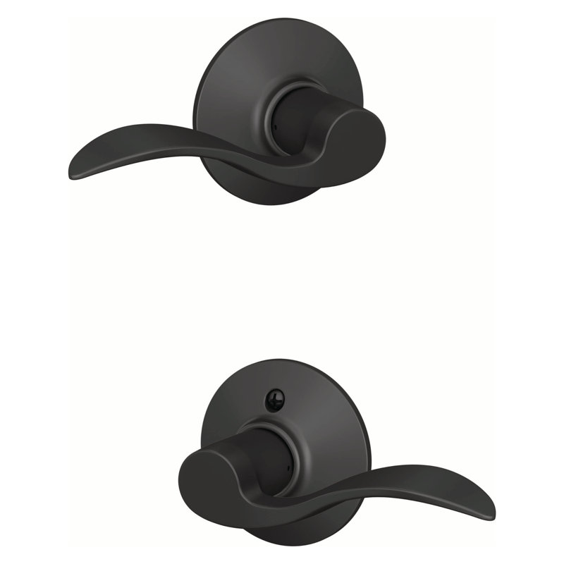 Accent Lever Hall and Closet Lock, Matte Black