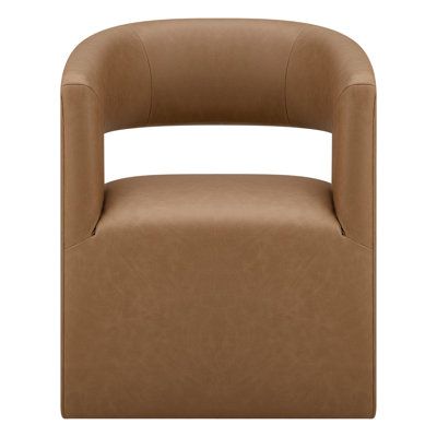  Bralan Polyester Upholstered Side Dining Chair with Casters