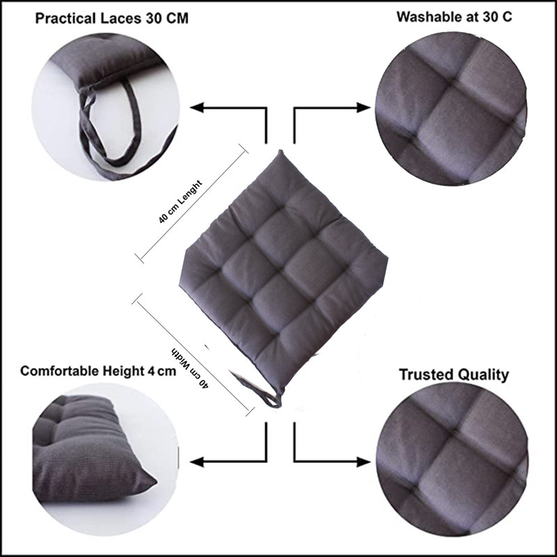 Garden Seat Cushion, Grey