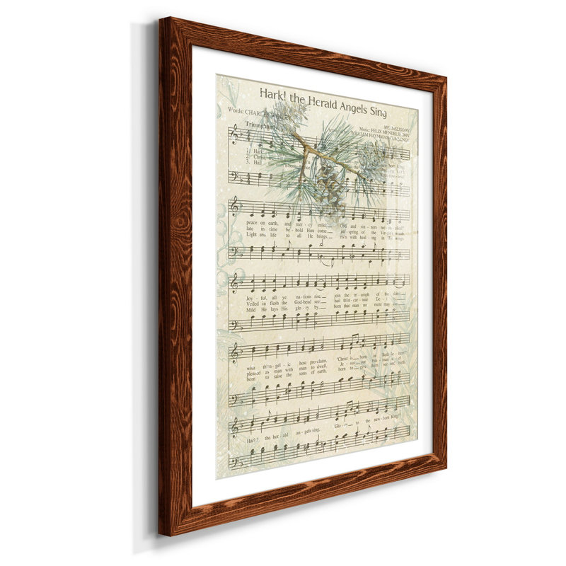 Angels Sing - Reproduction d'art textuel sur papier encadré, H 31,5 po x l 23,5 po x P 1,5 po, Érable