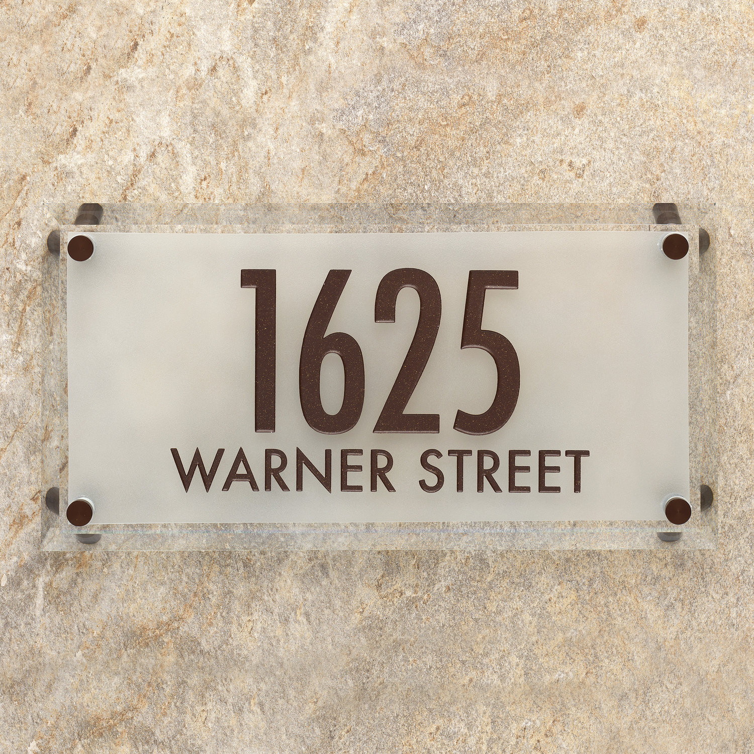 Whitehall Products Frosted Beveled Crystal Futura Engraved 2-Line ...