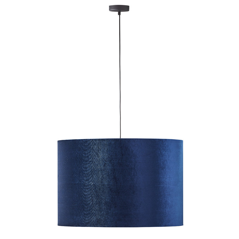 Tercino 1 - Light Stainless Steel Drum Pendant, Blue/Gold colors, 170cm H x 50cm W x 50cm D