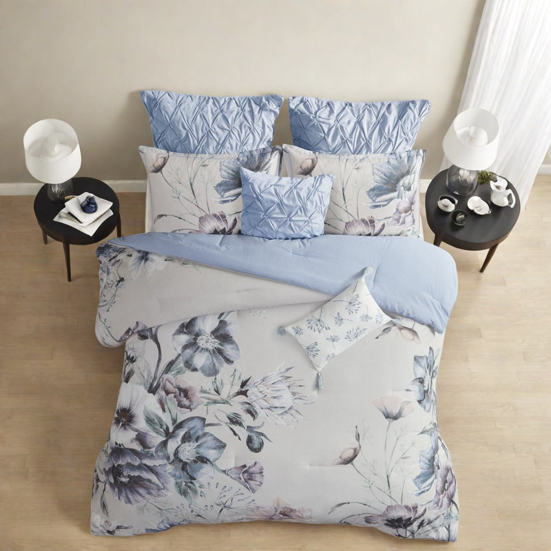 Elegant Blue Cotton Bedding Sets, Shabby Chic Style, Perfect For Home Decor