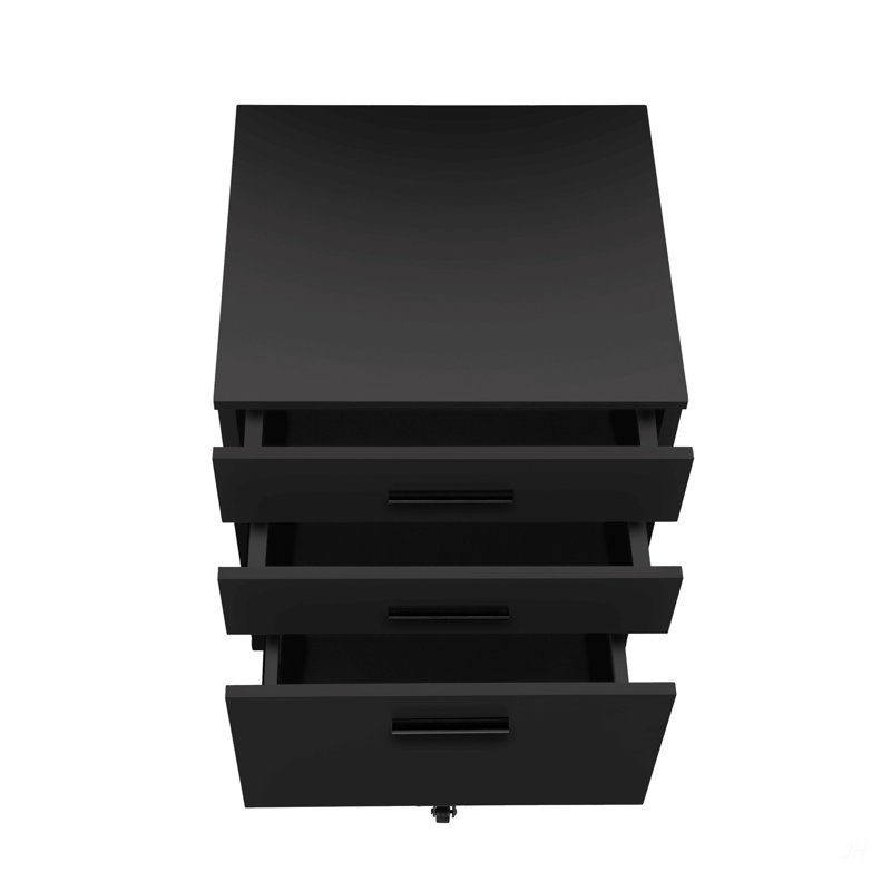 File Cabinet, Rolling Mobile, Storage Drawers, Printer Stand, Office, Work, Black Laminate, Contemporary, Modern
