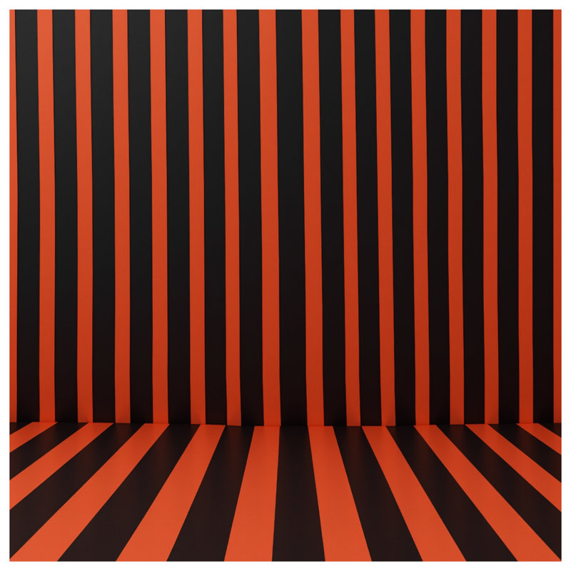 Rideaux de douche à rayures noires et orange extra long, 70in W x 84in H