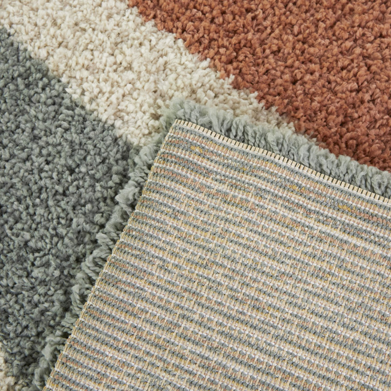 Maust Sunshine Rainbow Shag Rug, 5'3" Round
