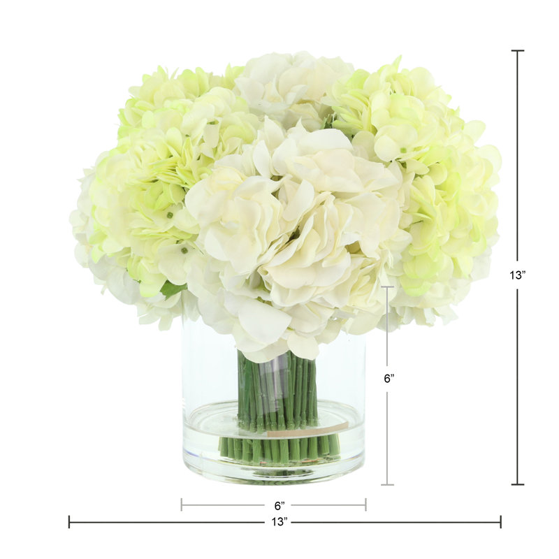 Hydrangeas Arranged in Glass Vase