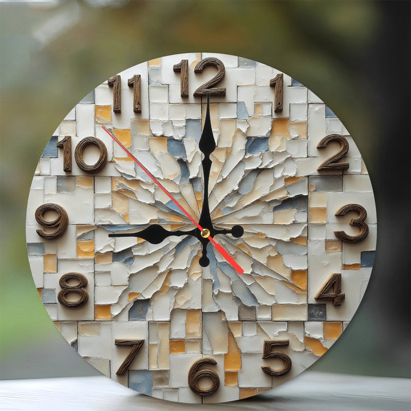Horloge murale moderne en mosaïque