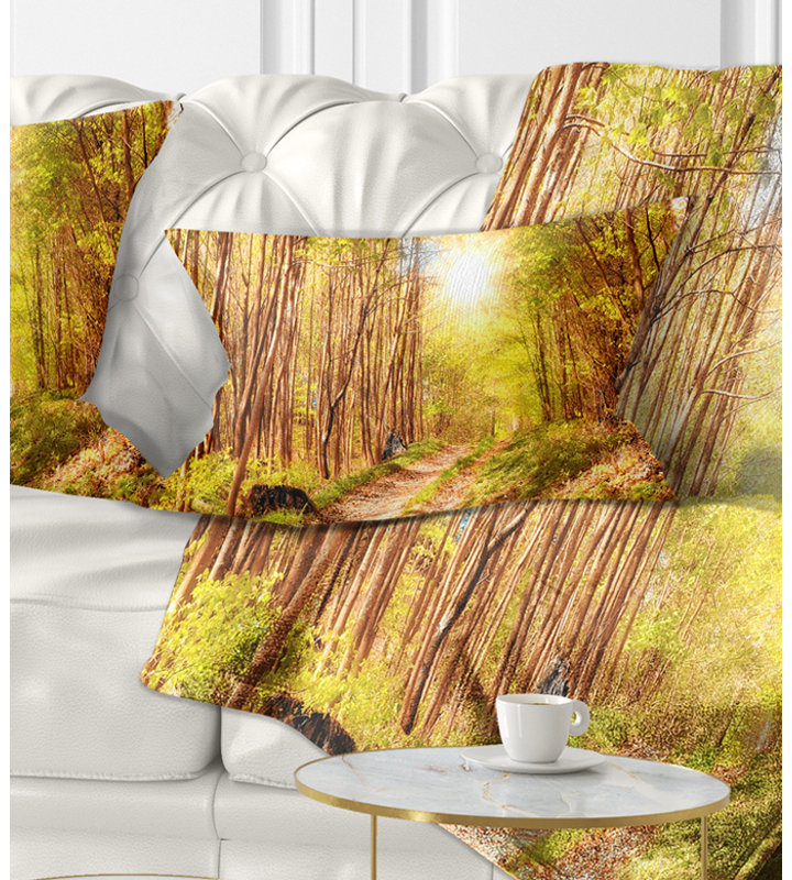 Automne au Danemark - Coussin décoratif imprimé paysage, Rectangulaire, 12 po x 20 po