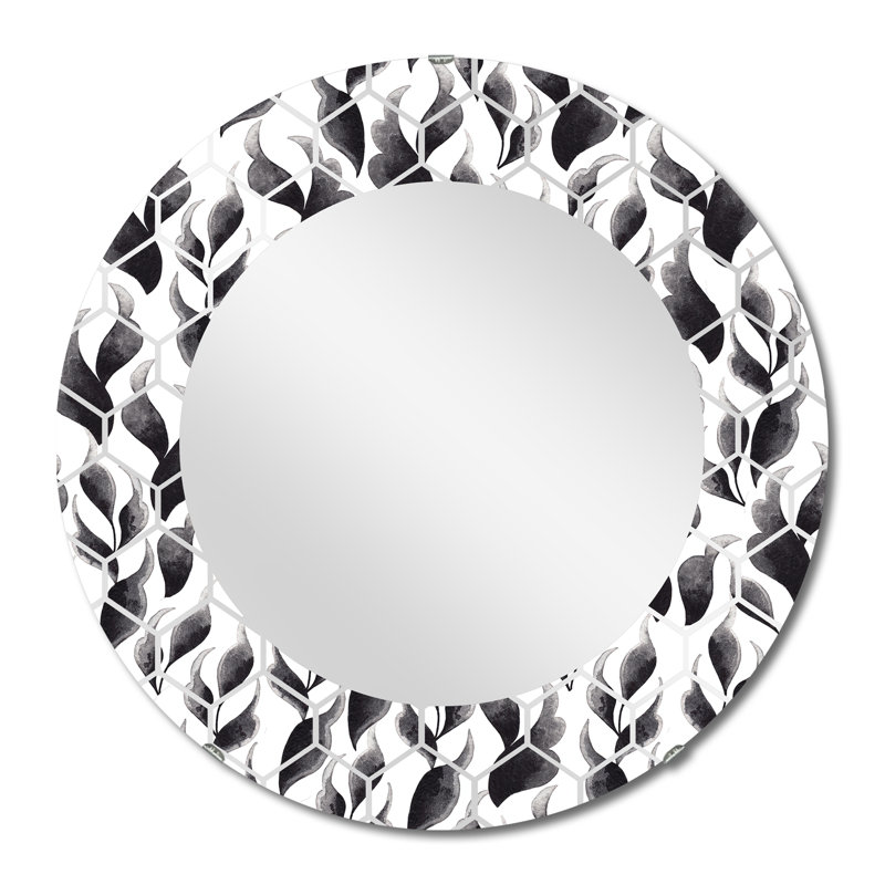 Monochromes minimalistes floraux - miroir mural moderne, 24 po x 24 po