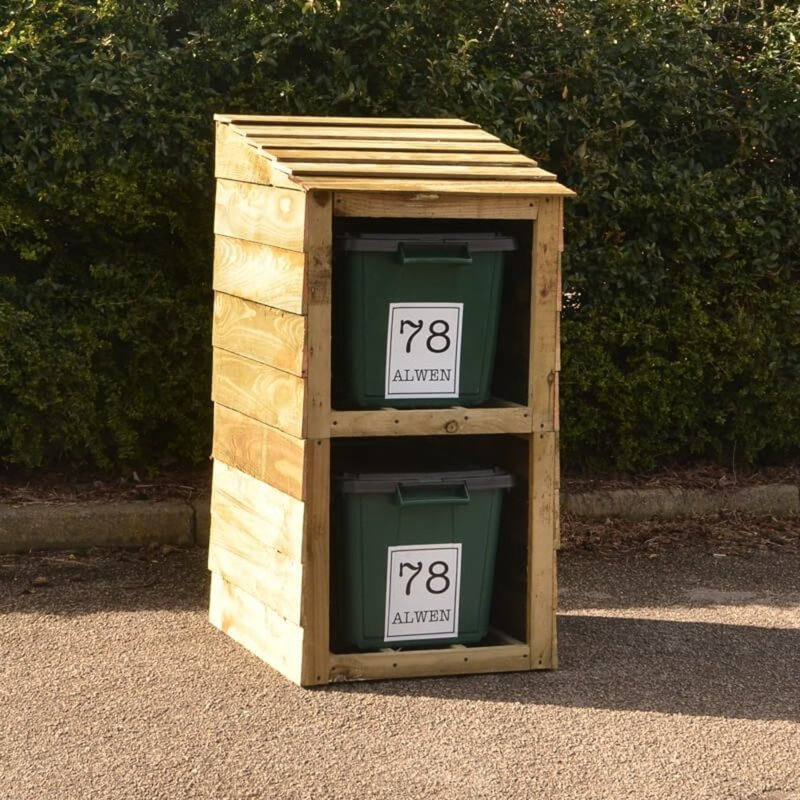 Getir Wooden Double Bin Store