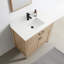 37 po X P 22 po P 33,75 po Meuble-lavabo autoportant simple H en chêne blanc avec comptoir en quartz