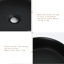 Lavabo de salle de bain vasque rond en céramique noire 14,17 po avec drain escamotable.