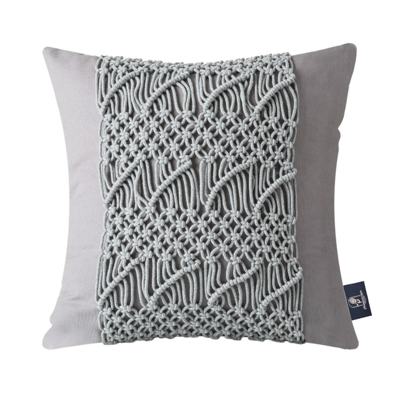 Jeté carré en coton, Gris