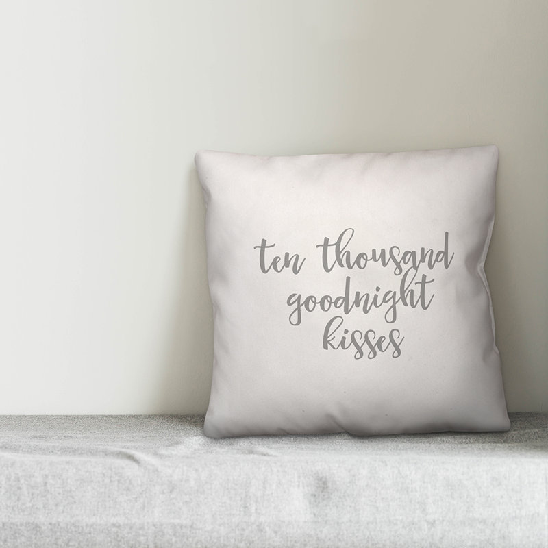  Coussin Ten Thousand Goodnight Kisses, Blanc, Housse de coussin