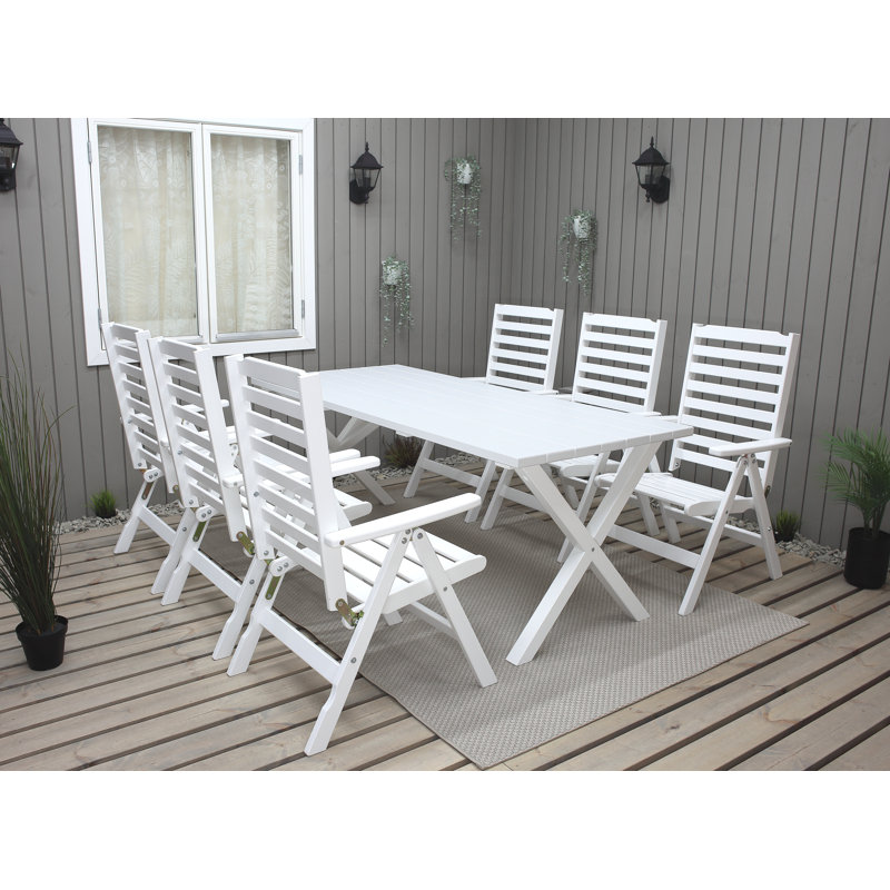 Jolivue 6 - Person Wood Patio Dining Set with Rectangular Table