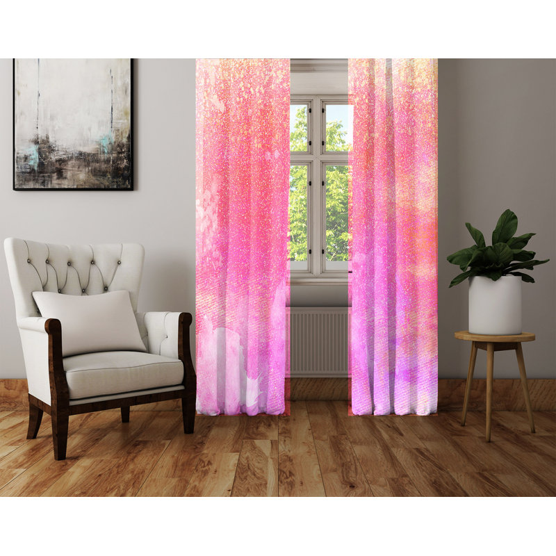 Panneaux de rideaux semi-transparents abstraits, L 40 po x L 61 po