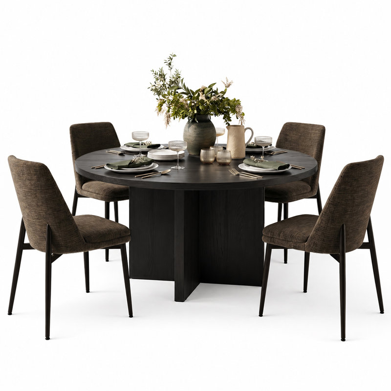 Ensemble de salle à manger 5 pièces Modern Modern, Brun
