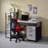 Antique White & Black Finish Writing Desk-957012332