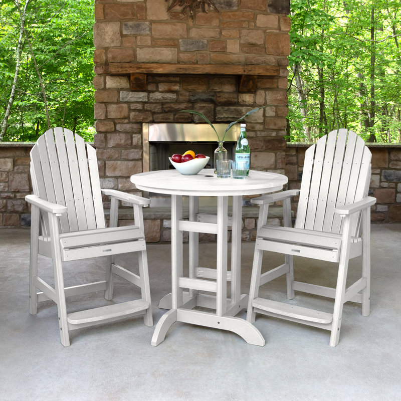 Anette 2-Person 36" Round, Counter-Height Dining Set, White