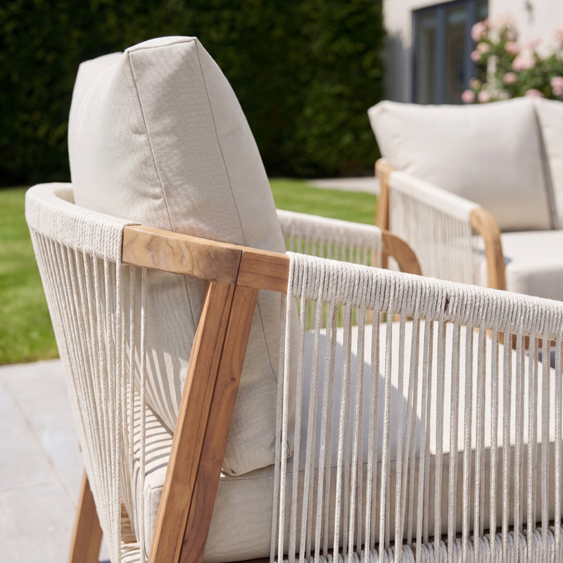 Andria 4-Seat Rope Garden Lounge Set, Beige
