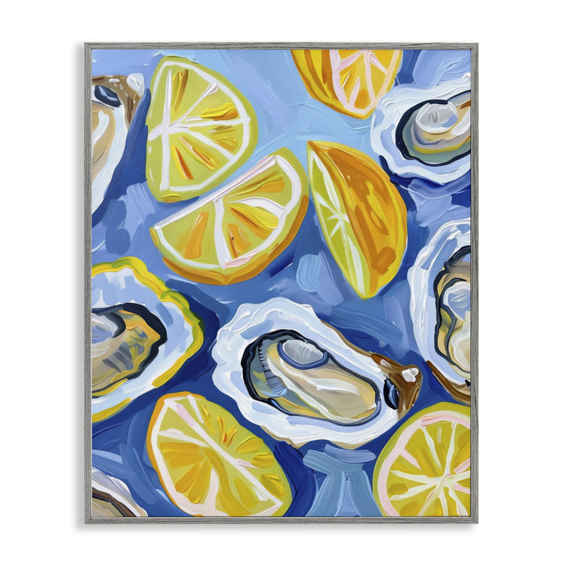  «Lemon & Oyster», art de la giclée encadrée par LSR Design Studio, H 14 po x l 11 po, Estampe numérique Farmhouse
