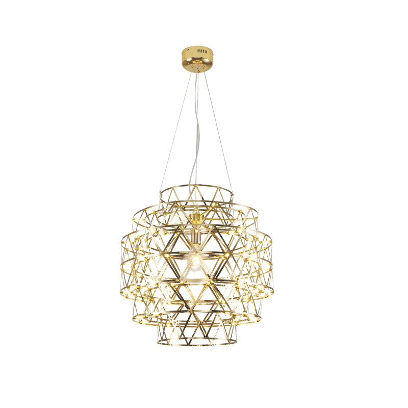Transitional 85-Light LED 5 Tier Chandelier , Gold
