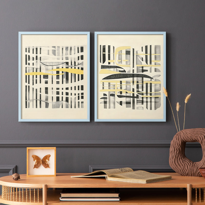 ABSTRACT Series cmxxxi - reproduction encadrée de qualité supérieure - prête à être accrochée - aucun clou requis - aucun clou requis