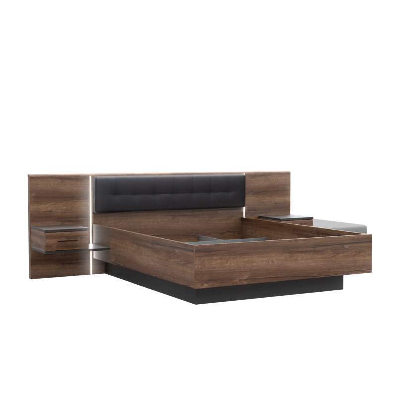 Yedidalga Upholstered Bed, 180 x 200cm, Brown