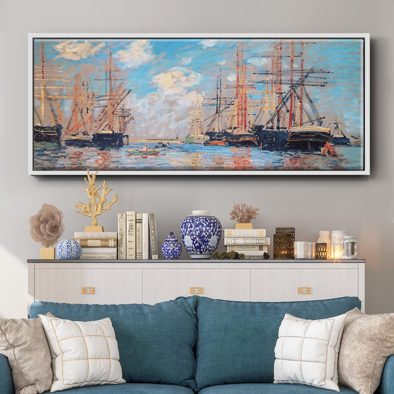 La mer, port à Amsterdam, 1874, H 20 po x l 50 po x P 1,5 po, Blanc