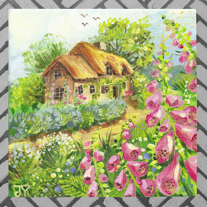 JUDITH YATES Farmhouse Plants & Flowers Wall Decor on Ceramic