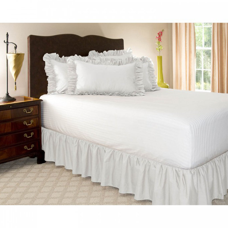 Ruffled Wrap Around Bed Skirt, Twin, White