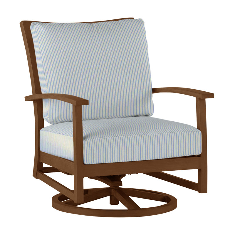 Charleston Patio Lounge Chair with Cushions, Verona Silver, Welt + Standard Fill, Charleston Aluminum #60 Oak