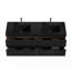 Meuble-lavabo de 60 po en noyer Grace avec lavabo en quartz noir mat et tiroirs noirs doux, meuble-lavabo mural flottant, sans drain ni robinet, pré-assemblé