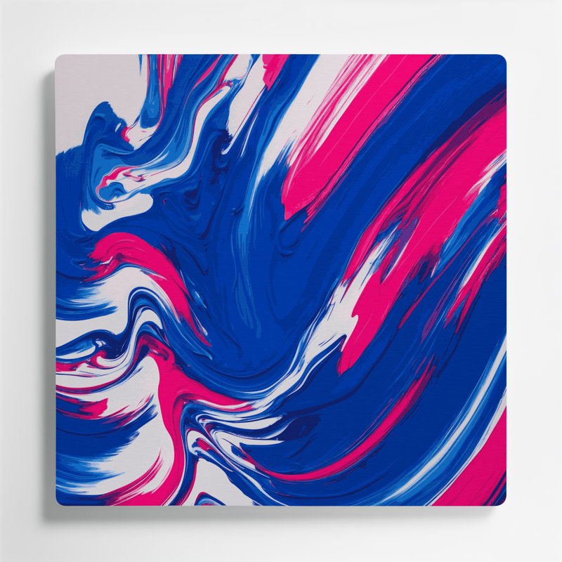 Abstrait couleur champ 52, art mural en métal bleu, H 32 po x l 32 po